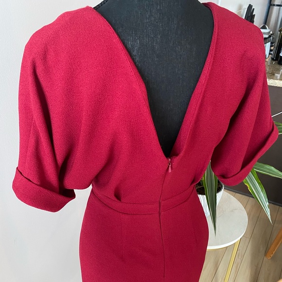 ASOS short sleeve burgundy dress - Picture 4 of 6